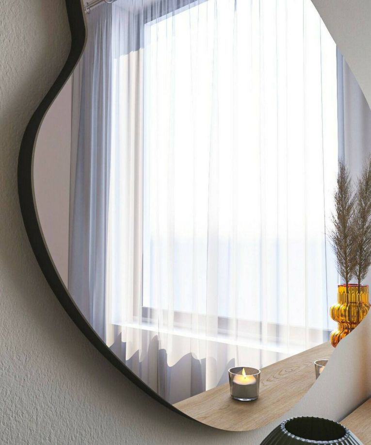Specchio Phact, Specchiera, Articolo d'arredo a muro, Specchio con cornice, 60x2h85 cm, Nero