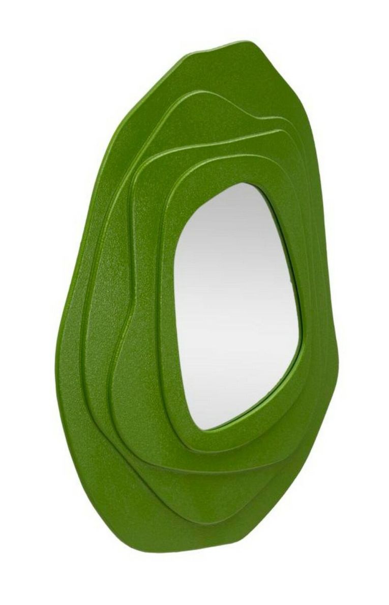 Specchio Piracicaba, Specchiera, Articolo d'arredo a muro, Decorazione con specchio, 90x4 h97 cm, Verde