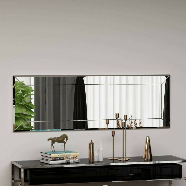 Specchio Pyxis, Specchiera, Articolo d'arredo a muro, Specchio con cornice, 40x2h120 cm, Bianco
