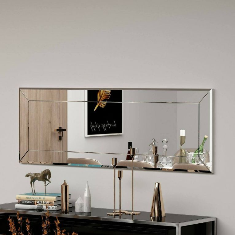 Specchio Pyxis, Specchiera, Articolo d'arredo a muro, Specchio con cornice, 40x2h120 cm, Bianco
