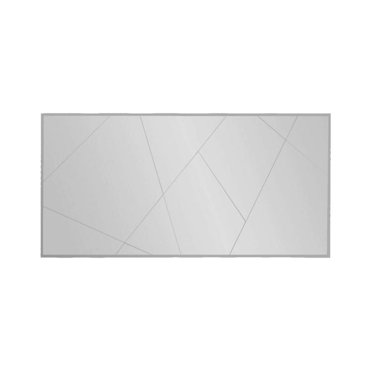 Specchio Rana, Specchiera, Articolo d'arredo a muro, Specchio con cornice, 120x2h60 cm, Bianco
