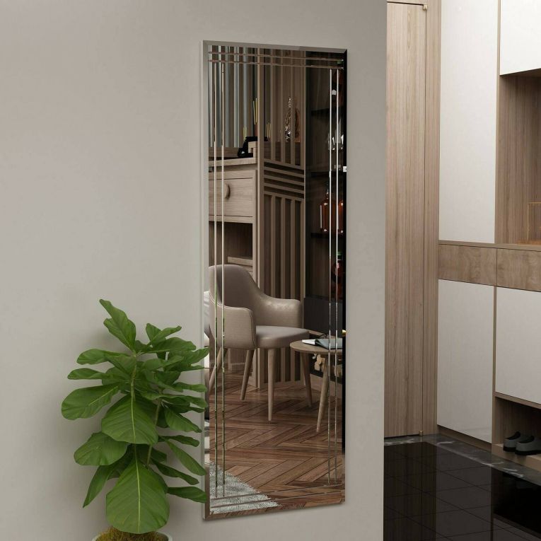 Specchio rettangolare bianco 40x120h cm - Mossano