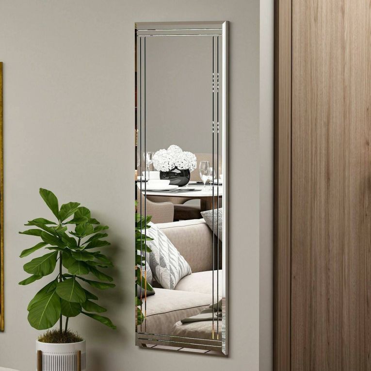 Specchio rettangolare bianco 40x120h cm - Mossano