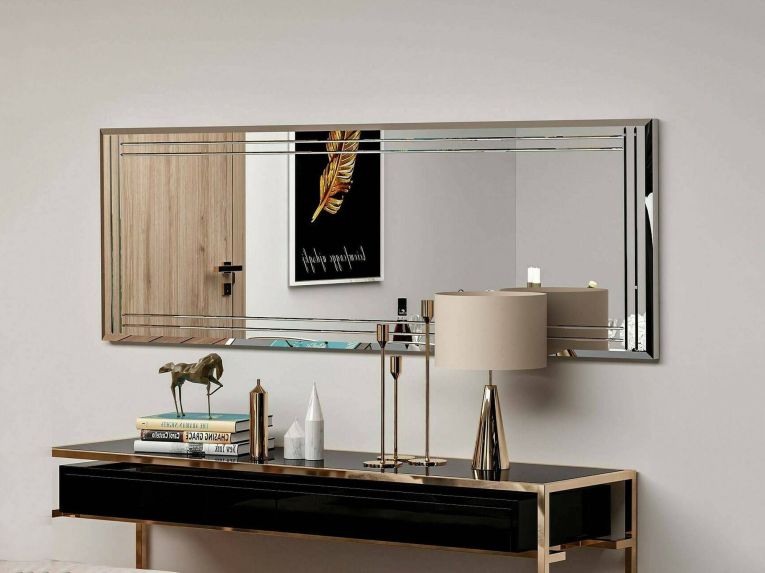 Specchio rettangolare bianco 40x120h cm - Mossano