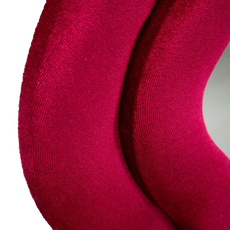 Specchio Rosa Trasparente Cornice Ondulata Effetto Velluto Forma Rettangolare 60x160h cm, Tipologia a Parete - Allen