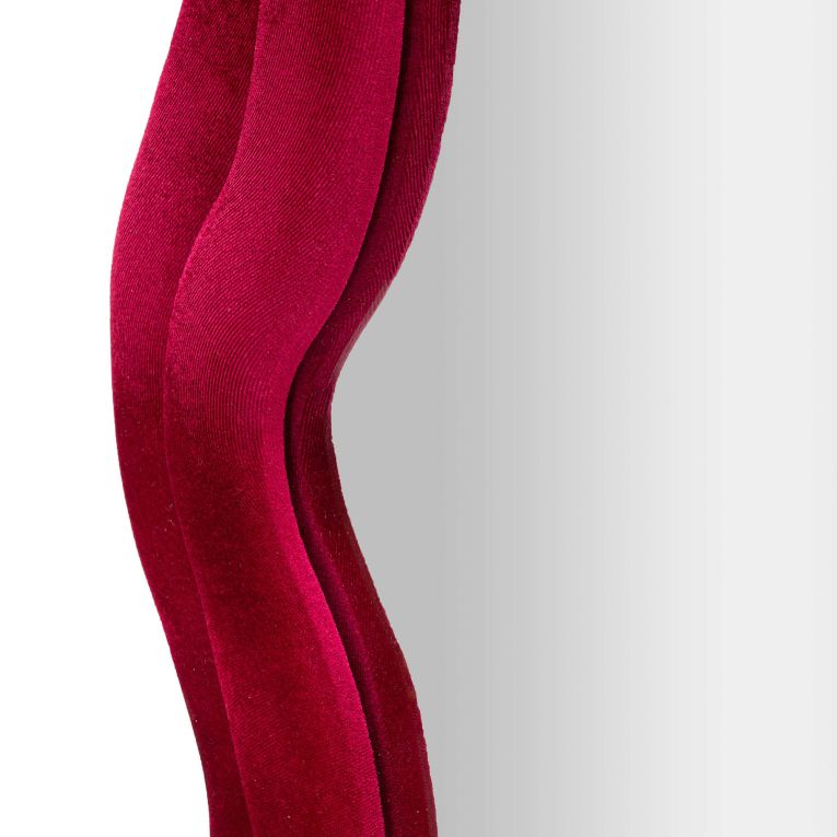 Specchio Rosa Trasparente Cornice Ondulata Effetto Velluto Forma Rettangolare 60x160h cm, Tipologia a Parete - Allen