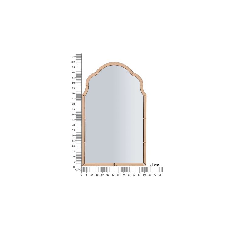 Specchio Rosa Trasparente Cornice Sagomata Forma Rettangolare 62x100h cm, Tipologia a Parete - Gamera