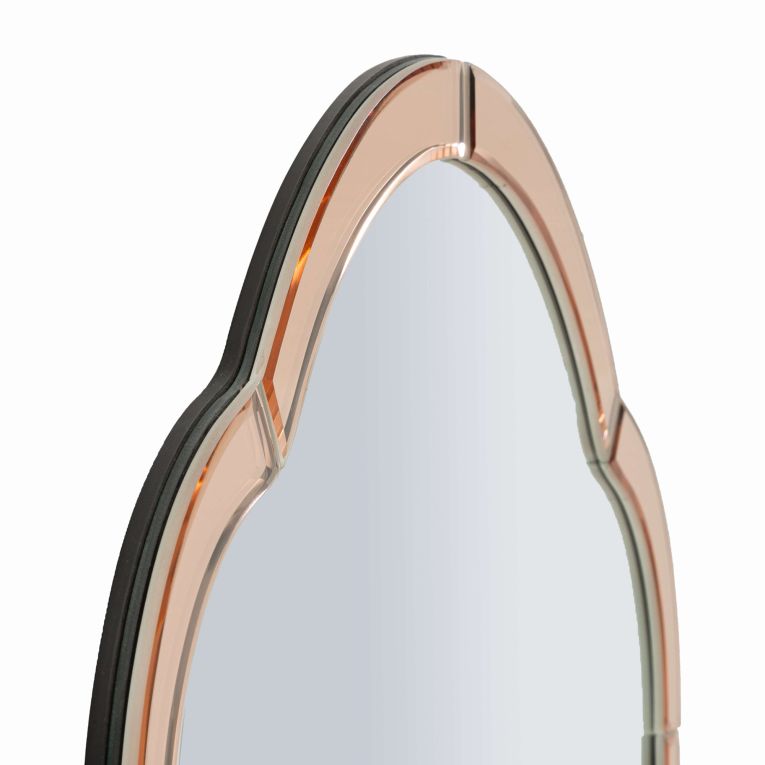 Specchio Rosa Trasparente Cornice Sagomata Forma Rettangolare 62x100h cm, Tipologia a Parete - Gamera