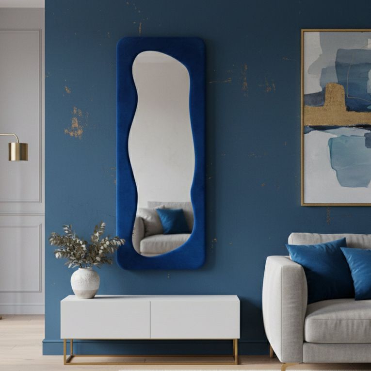 Specchio stretto blu 40x160h cm - Casciago