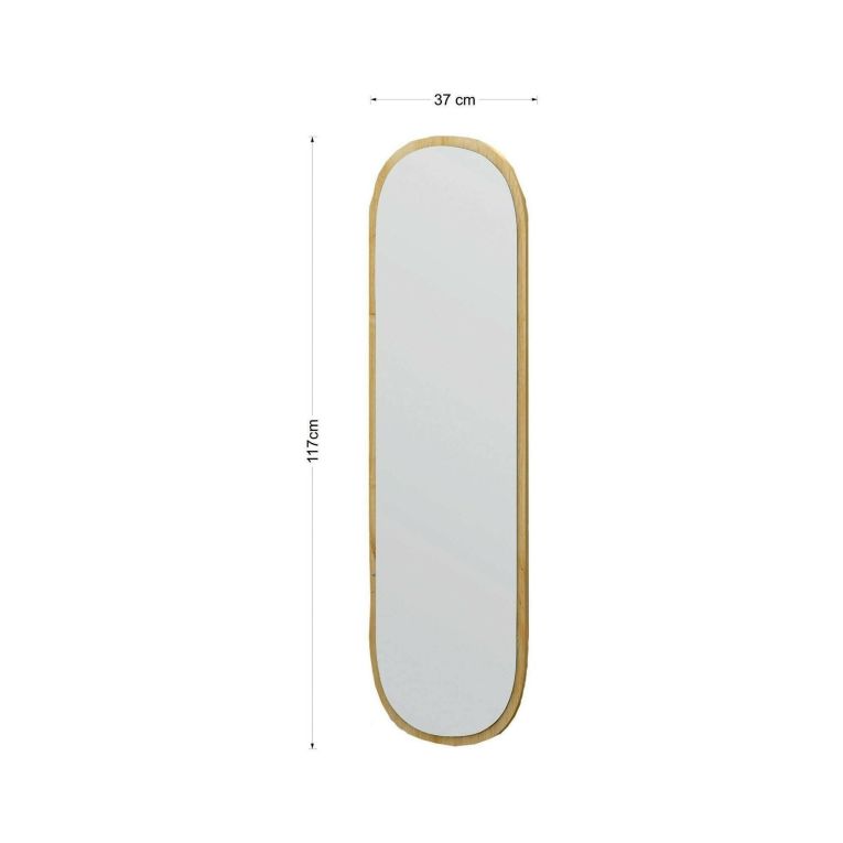 Specchio stretto rovere 40x120h cm - Korban
