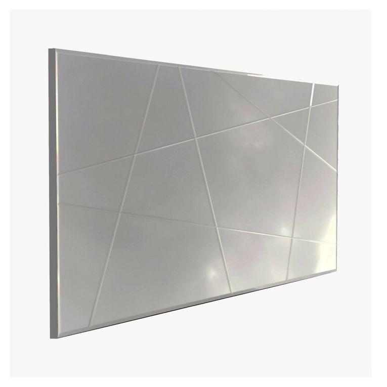 Specchio Thalatte, Specchiera, Articolo d'arredo a muro, Decorazione con specchio, 130x2 h62 cm, Argento