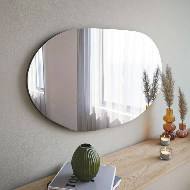 Specchio tondo nero 89x52h cm - Nerina
