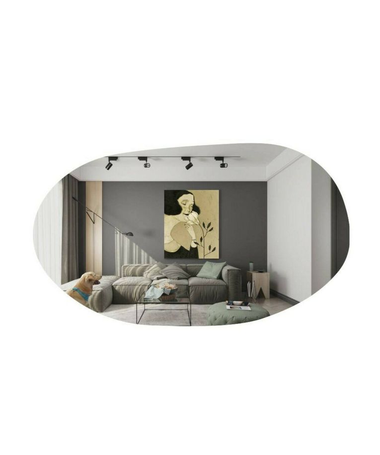 Specchio tondo nero 89x52h cm - Nerina