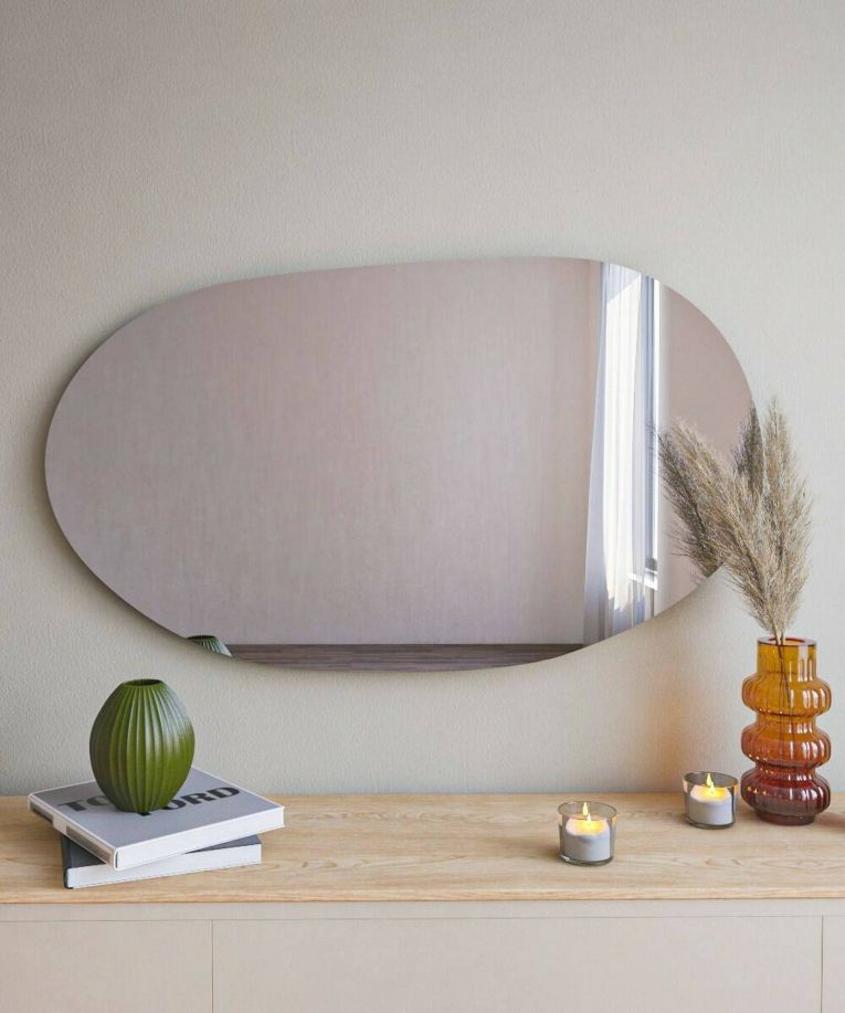 Specchio tondo nero 89x52h cm - Nerina
