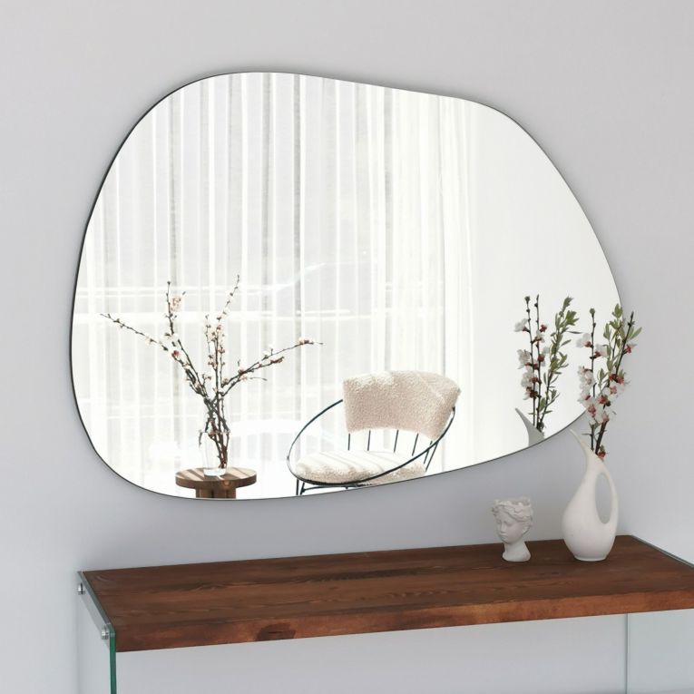 Specchio Trasparente Forma Irregolare Tipologia a Muro 90x70h cm, - Momo