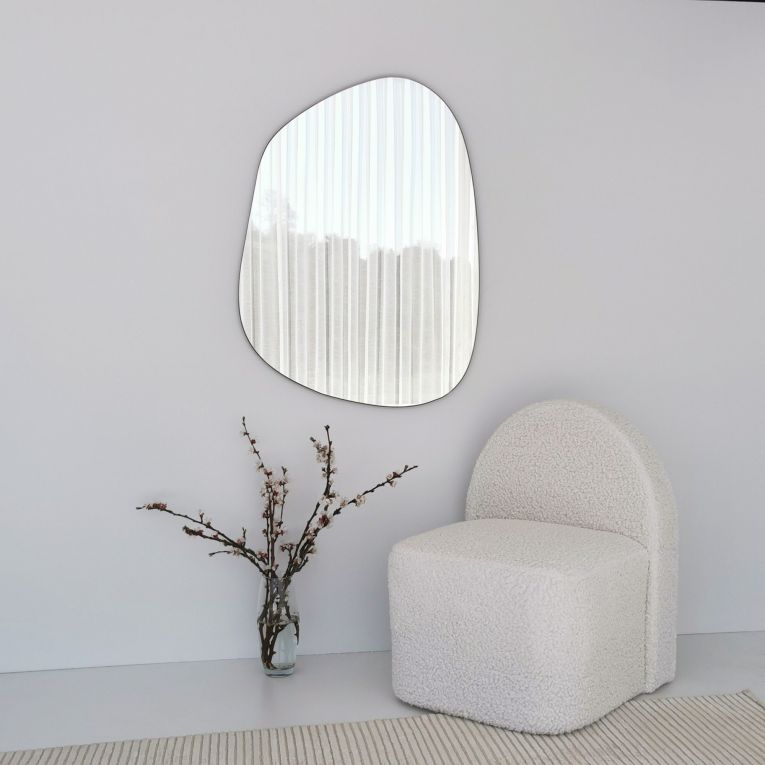 Specchio Trasparente Forma Irregolare Tipologia a Muro 90x70h cm, - Momo