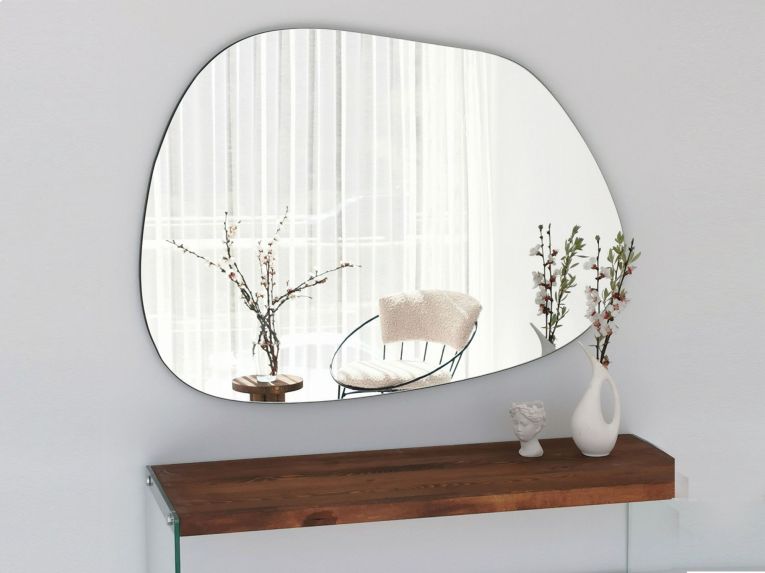 Specchio Trasparente Forma Irregolare Tipologia a Muro 90x70h cm, - Momo