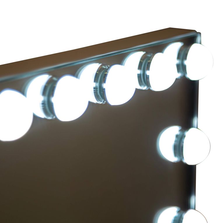Specchio Trasparente Lampadine Incluse Forma Rettangolare 61x47h cm, Tipologia a Parete - Galiseri