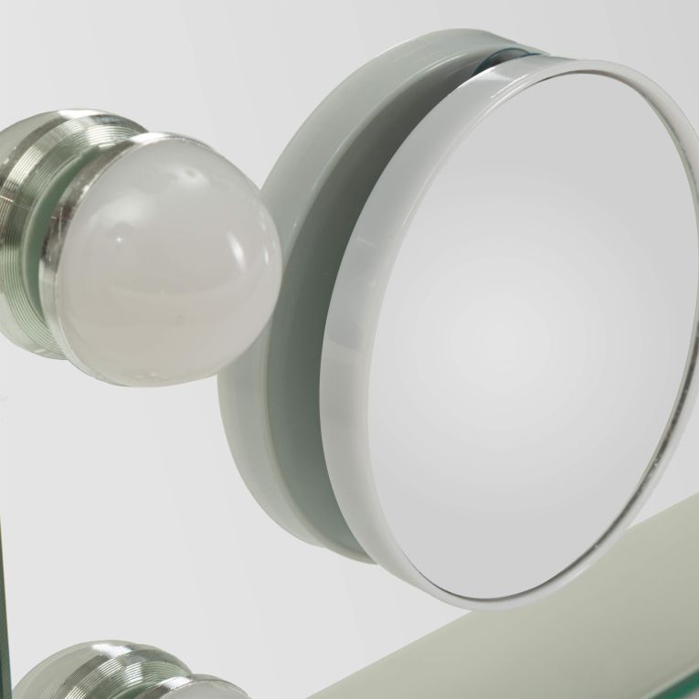 Specchio Trasparente Lampadine Incluse Forma Rettangolare 61x47h cm, Tipologia a Parete - Galiseri