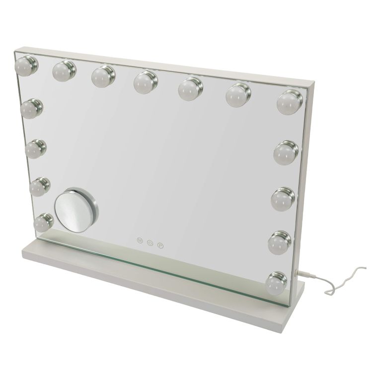 Specchio Trasparente Lampadine Incluse Forma Rettangolare 61x47h cm, Tipologia a Parete - Galiseri