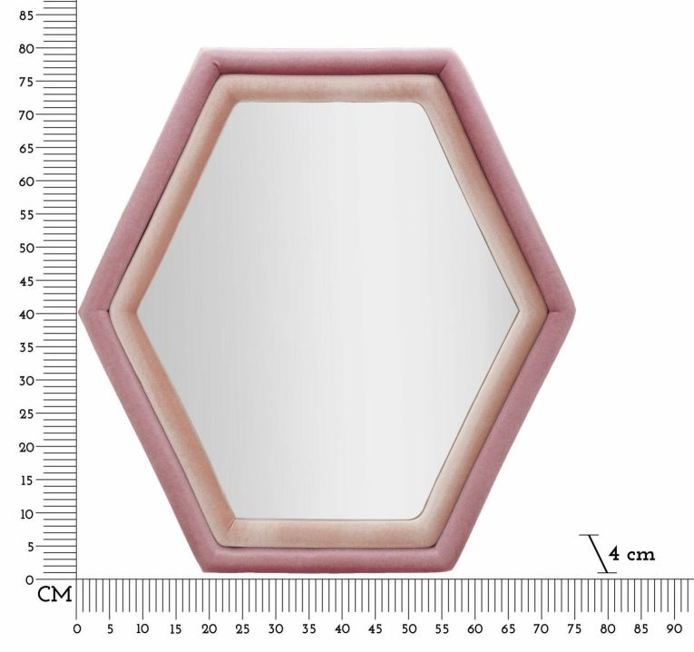 Specchio Vagienna, Specchiera, Articolo d'arredo a muro, Decorazione con specchio, 75x4 h80 cm, Rosa