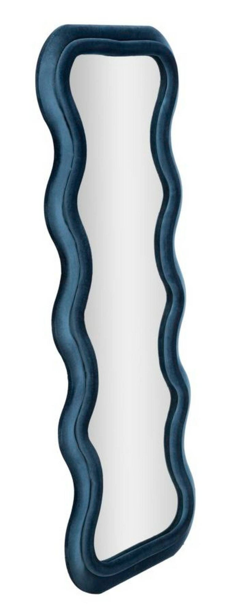 Specchio Virago, Specchiera, Articolo d'arredo a muro, Decorazione con specchio, 60x6 h160 cm, Blu