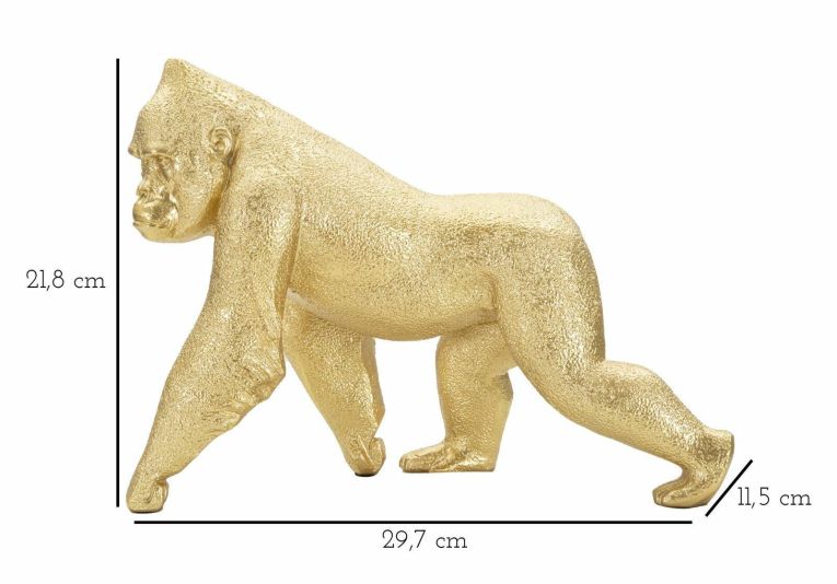 Statua Bieno, Complemento d'arredo, Articolo decorativo, Accessorio d'arredo, 30x12 h22 cm, Oro