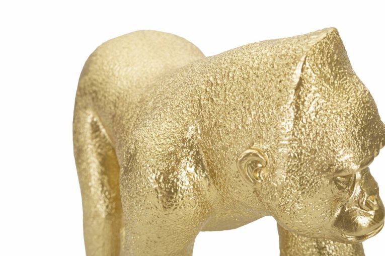 Statua Bieno, Complemento d'arredo, Articolo decorativo, Accessorio d'arredo, 30x12 h22 cm, Oro