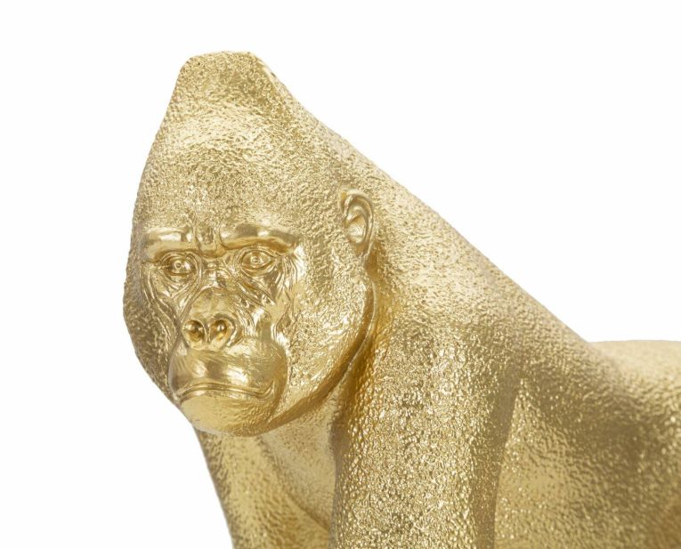 Statua Bieno, Complemento d'arredo, Articolo decorativo, Accessorio d'arredo, 30x12 h22 cm, Oro