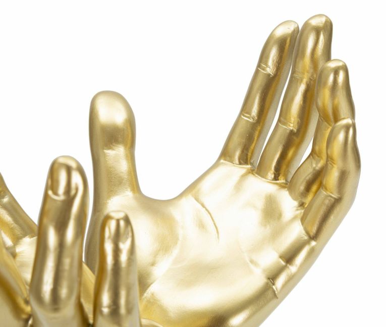 Statua Capo, Complemento d'arredo, Articolo decorativo, Accessorio d'arredo, 25x15 h24 cm, Oro