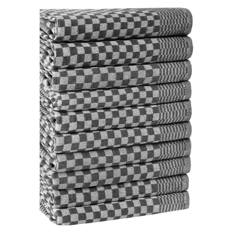 Strofinaccio Nero Antracite Lavabile in Lavatrice si 40° 10 Pezzi 40x60 cm, Sfumatura Colore Struttura Antracite - Niga
