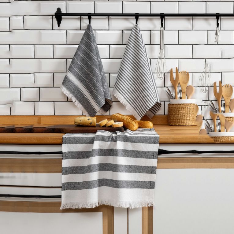Strofinaccio Nero Lavabile in Lavatrice si 40° 3 Pezzi 45x65 cm, - Nifali