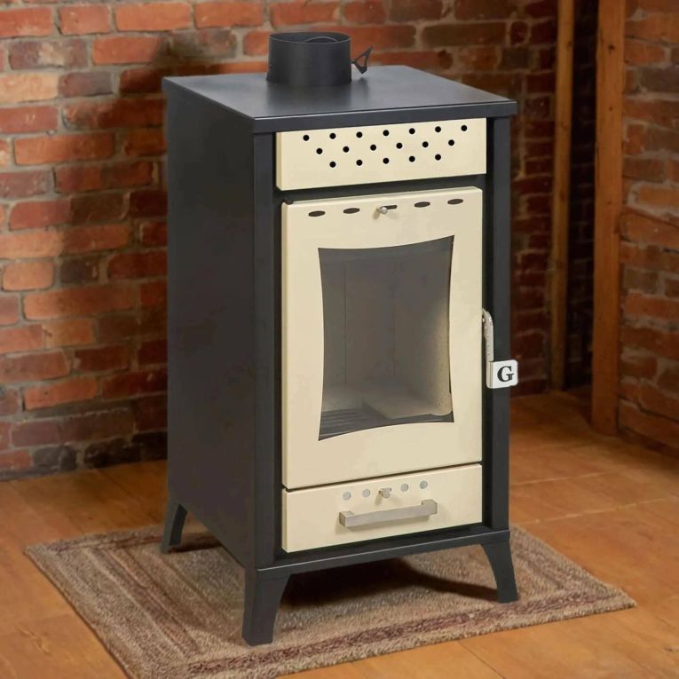 Stufa a legna Agropoli, 49x46 h91 cm, Beige