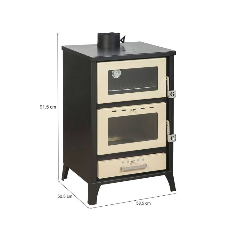 Stufa a legna Catena, 59x51 h92 cm, Beige