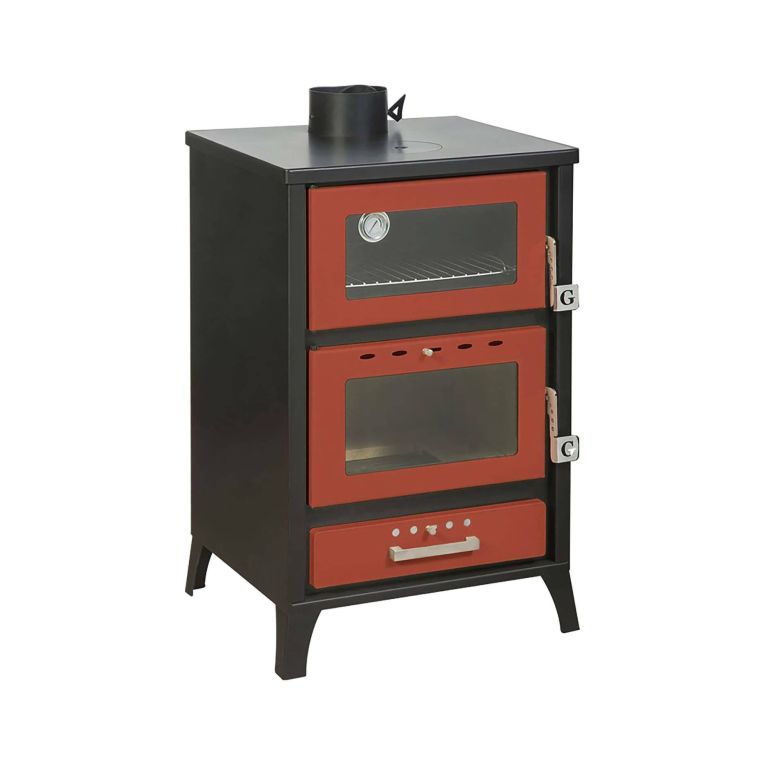 Stufa a legna Catena, 59x51 h92 cm, Rosso