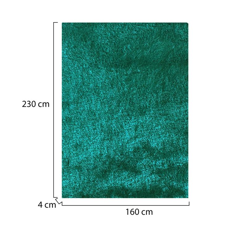 Tappeto Azzurro Turchese Altezza Pelo 35 mm 100% Poliestere Forma Rettangolare 230x160 cm, Adatto a Riscaldamento a Pavimento - Latipa