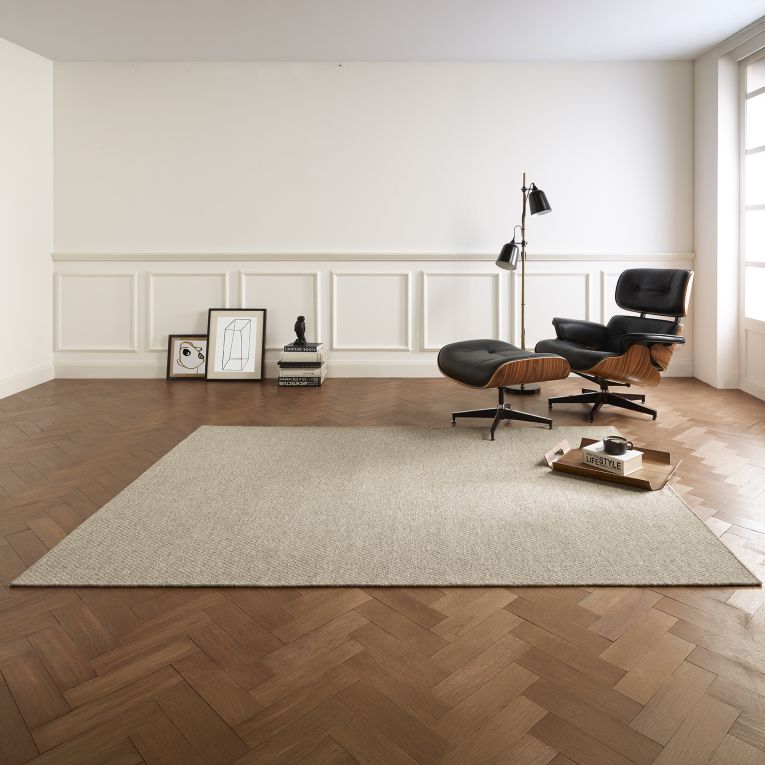 Tappeto Beige 75% Lana 25% Poliestere Antiscivolo 230x160 cm, Forma Rettangolare - Lasapa
