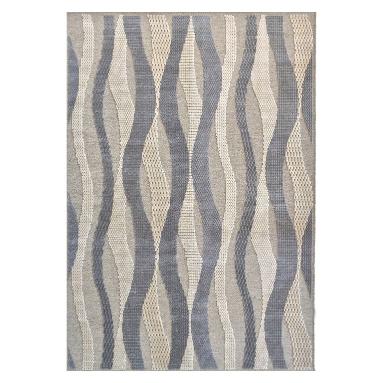 Tappeto Beige blu Punti 820000 m2 Pelo 100% Viscosa base Lana Forma Rettangolare 230x160 cm, Antiscivolo - Lasane