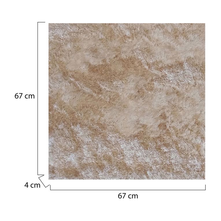 Tappeto Bianco Latte Altezza Pelo 35 mm 100% Poliestere Forma Quadrato 67x67 cm, Adatto a Riscaldamento a Pavimento - Latisa