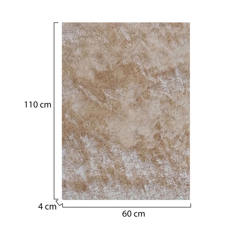 Tappeto Bianco Latte Altezza Pelo 35 mm 100% Poliestere Forma Rettangolare 110x60 cm, Adatto a Riscaldamento a Pavimento - Lateleha