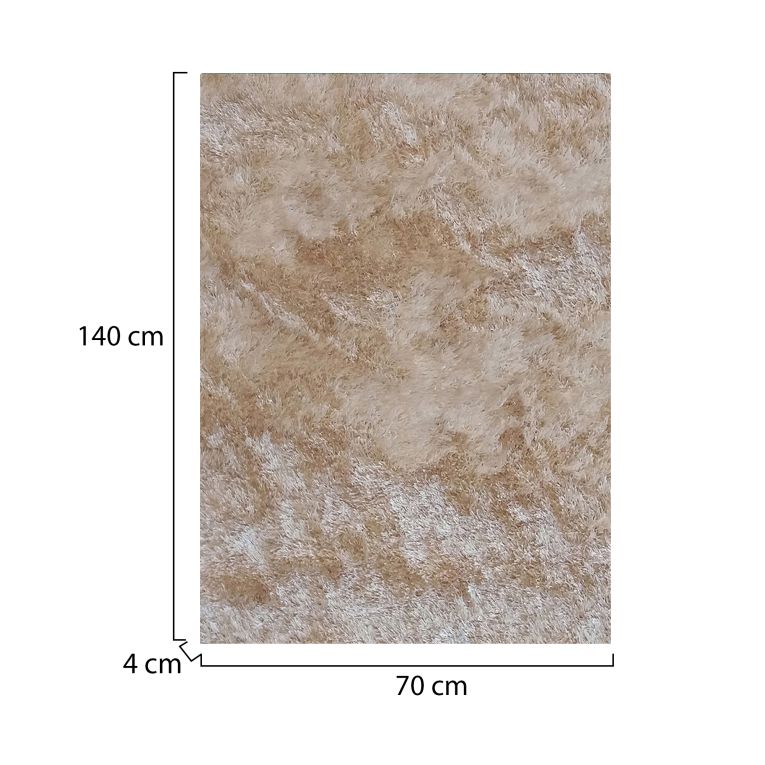 Tappeto Bianco Latte Altezza Pelo 35 mm 100% Poliestere Forma Rettangolare 140x70 cm, Adatto a Riscaldamento a Pavimento - Latemeri