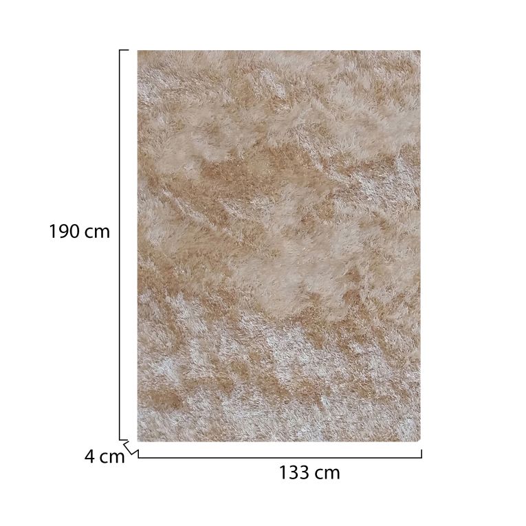 Tappeto Bianco Latte Altezza Pelo 35 mm 100% Poliestere Forma Rettangolare 190x133 cm, Adatto a Riscaldamento a Pavimento - Latenega