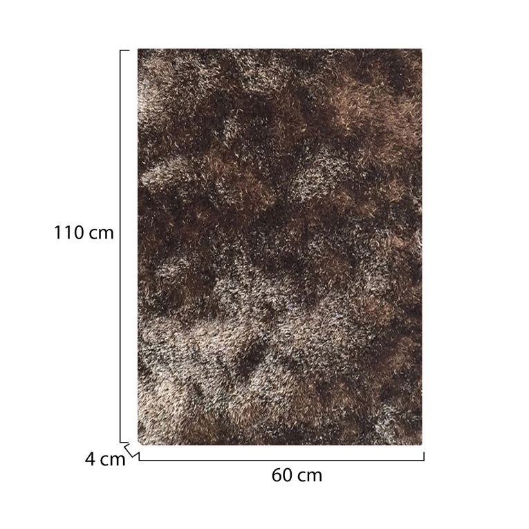 Tappeto Bronzo Altezza Pelo 35 mm 100% Poliestere Forma Rettangolare 110x60 cm, Adatto a Riscaldamento a Pavimento - Lateleha