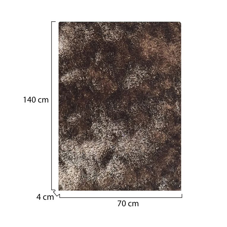 Tappeto Bronzo Altezza Pelo 35 mm 100% Poliestere Forma Rettangolare 140x70 cm, Adatto a Riscaldamento a Pavimento - Latemeri