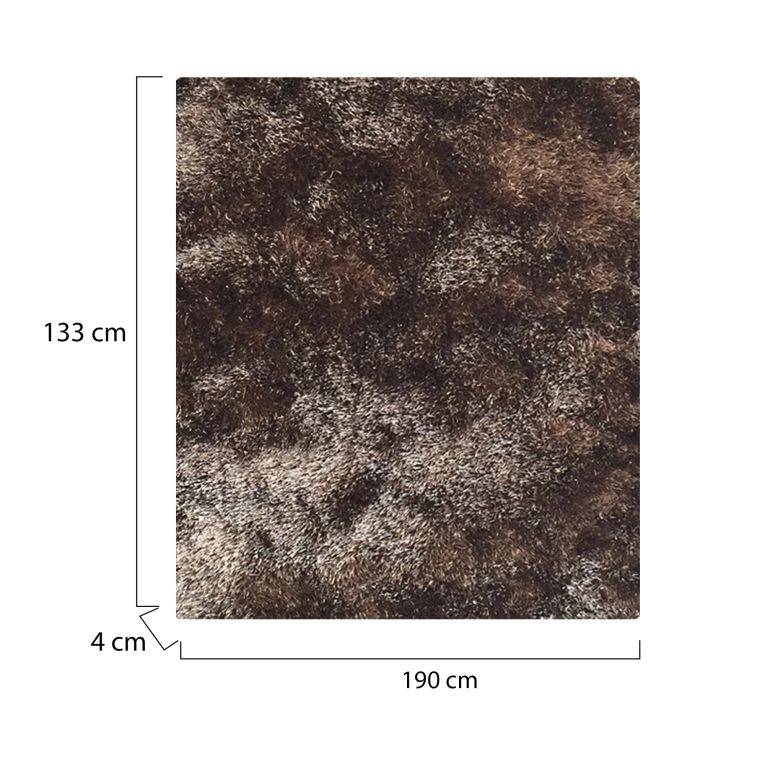 Tappeto Bronzo Altezza Pelo 35 mm 100% Poliestere Forma Rettangolare 190x133 cm, Adatto a Riscaldamento a Pavimento - Latenega