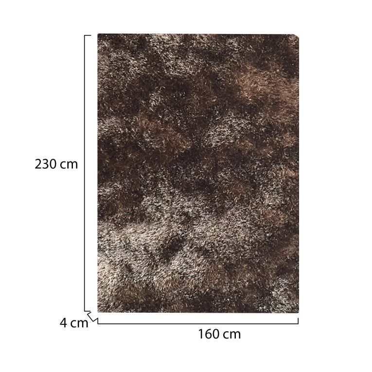 Tappeto Bronzo Altezza Pelo 35 mm 100% Poliestere Forma Rettangolare 230x160 cm, Adatto a Riscaldamento a Pavimento - Latipa