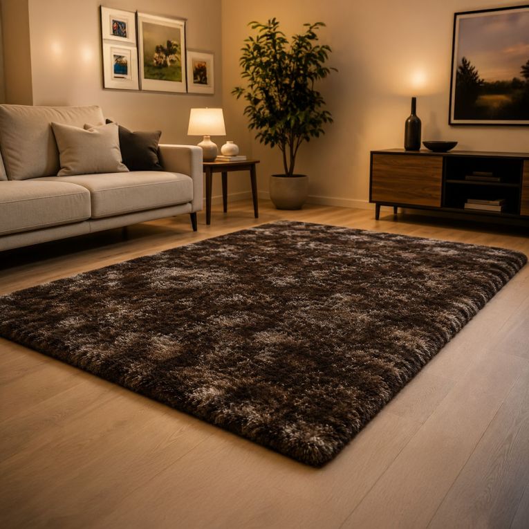 Tappeto Bronzo Altezza Pelo 35 mm 100% Poliestere Forma Rettangolare 67x67 cm, Adatto a Riscaldamento a Pavimento - Lavaba