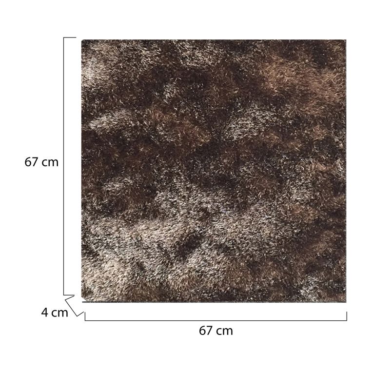 Tappeto Bronzo Altezza Pelo 35 mm 100% Poliestere Forma Rettangolare 67x67 cm, Adatto a Riscaldamento a Pavimento - Lavaba