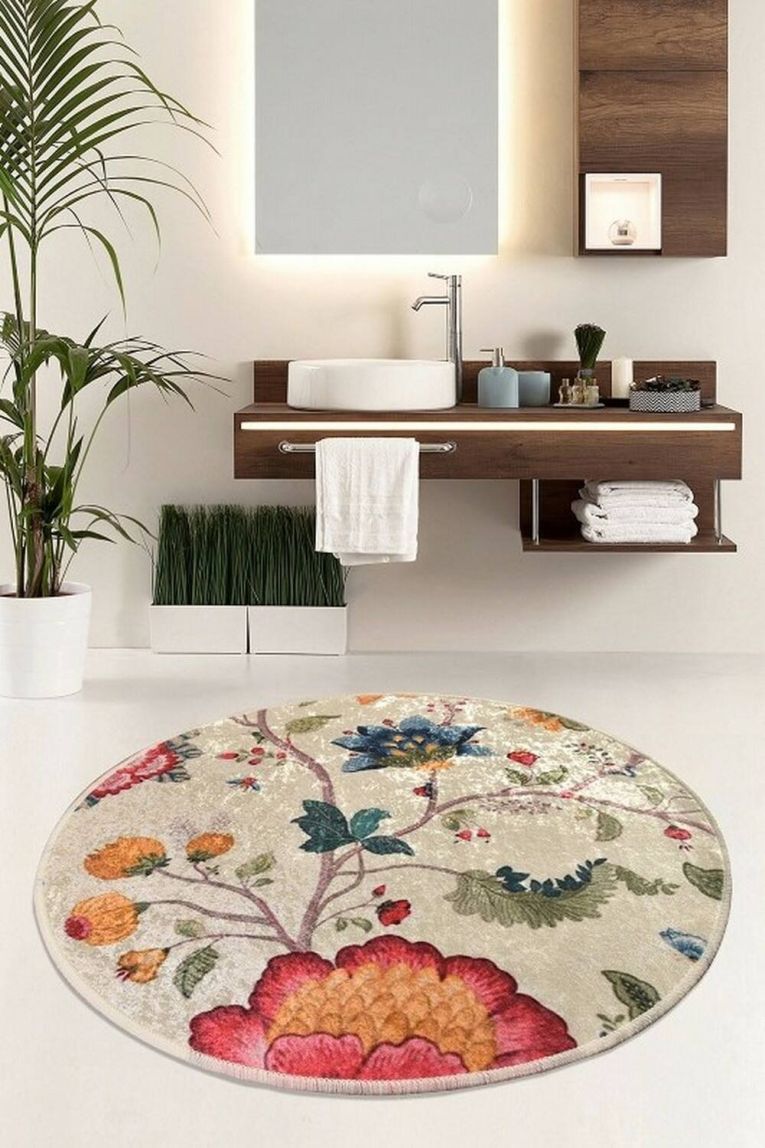 Tappeto da bagno Albano, Tappetino per bagno, Scendibagno, Pedana da bagno, Multicolore, 100x100 cm