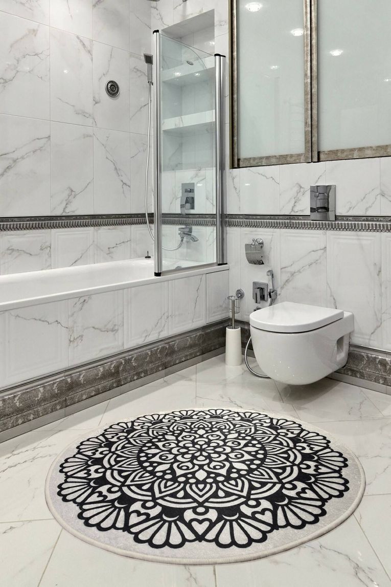 Tappeto da bagno Muskogee, 100x100 cm, Multicolore